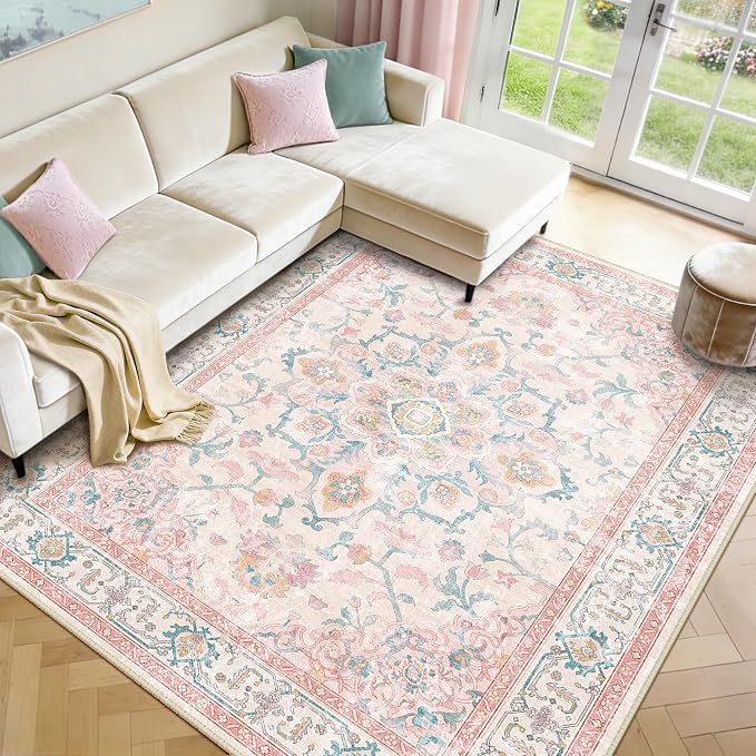 CAPALOCA Machine Washable Rugs Nursery Rug 9x12 Cute Girl Non Slip Low Pile - Image 9