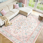 CAPALOCA Machine Washable Rugs Nursery Rug 8x10 Cute Girl Non Slip Low Pile - Image 9