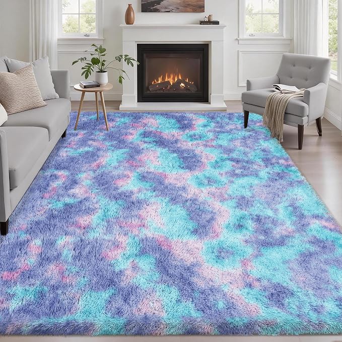 Fluffy 5x7 Area Rugs for Living Room Bedroom: Ultra Soft Shag Rug Non-Slip by Luxturiy
