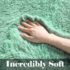 ONASAR Sage Green 3x5 Rugs for Bedroom, Fluffy Bedside Area Rug, Soft Plush - Image 2