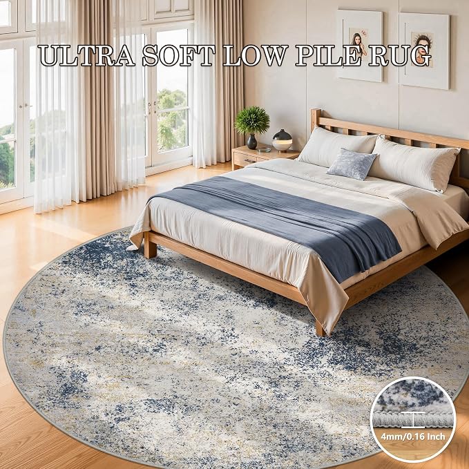 6ft Washable Round Rug - Image 3