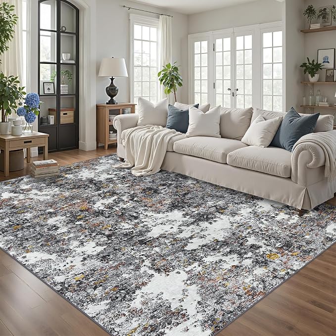 8x10 Area Rug for Living Room Bedroom: Large Washable Rug by Tosuoka