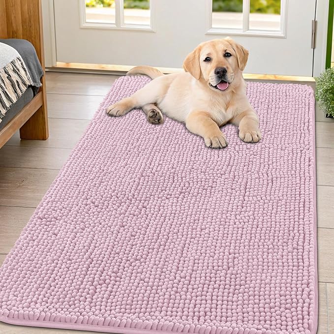 Smiry Dog Door Mat for Muddy Paws 47x32, Absorbent Dirt Trapper, Non-Slip by Smiry