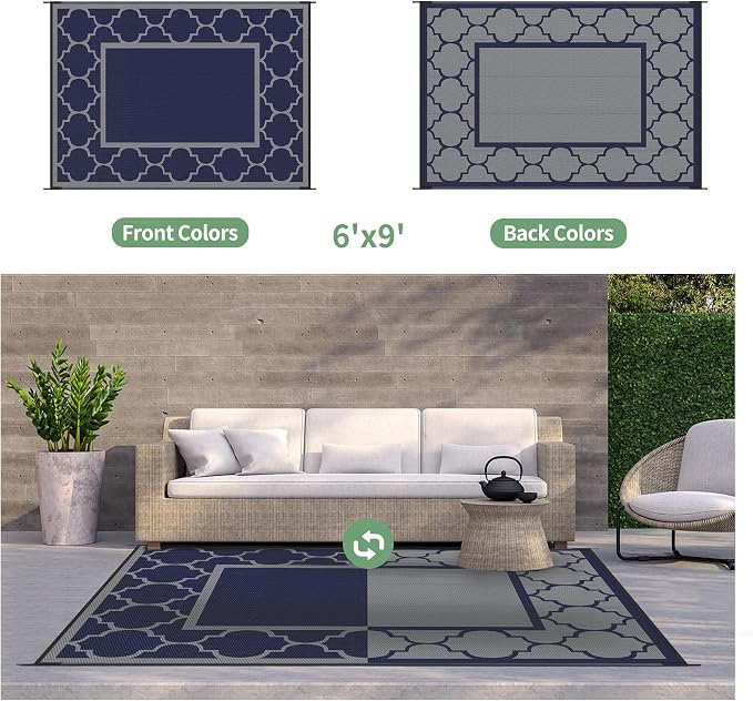 GENIMO 6' x 9' Outdoor Rug Waterproof - Image 4