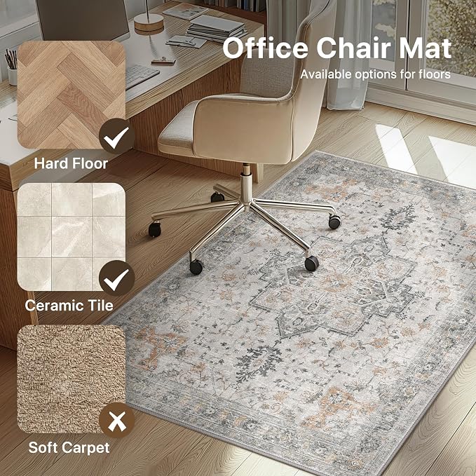 Office Chair Mat for Hardwood Tile Floor, Under Desk Carpet Protector for - Image 3