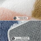 PureCozy Checkered Rug 8x10 for Living Room, Modern Rainbow Shag Rug Washable - Image 7