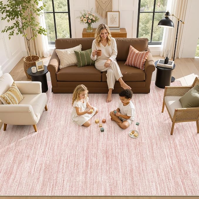 Nakagishi 7X9 Area Rugs Living Room: Washable Large Vintage Rug Neutral - Image 8