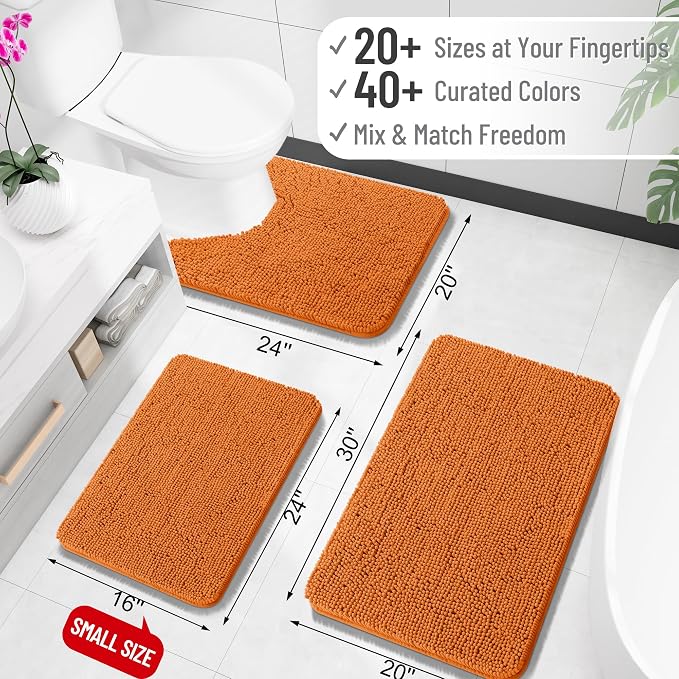 OLANLY Large Bathroom Rugs 50x30, Extra Soft Absorbent Chenille Bath Rugs - Image 2