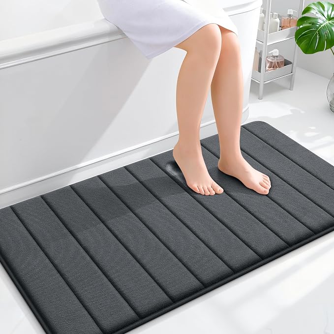 OLANLY Memory Foam Bath Mat 44x24, Super Soft Absorbent Bathroom Rugs, Quick Dry by OLANLY