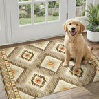 Area Rug 2x3 Rug Machine Washable Non-Slip Low Pile Print Pattern Western Rug by BESTSWEETIE