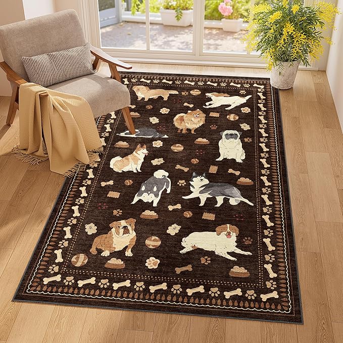 DUKINO 3x5 Area Rug, Lightweight Washable Entryway Rug by DUKINO