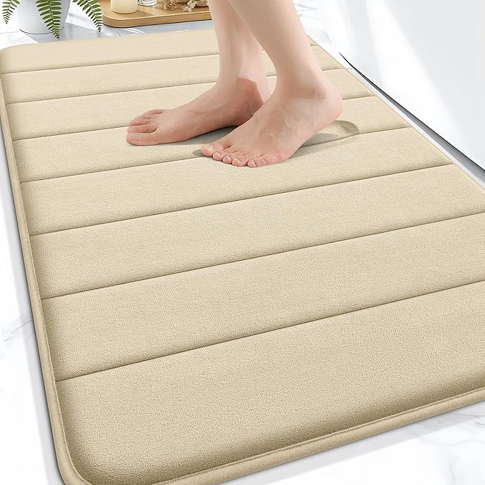 OLANLY Memory Foam Bath Mat 32x20, Super Soft Absorbent Bathroom Rugs, Quick Dry by OLANLY