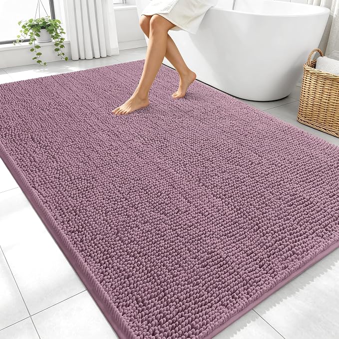 OLANLY Large Bathroom Rugs 70x46, Extra Soft Absorbent Chenille Bath Rugs by OLANLY