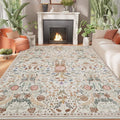 AMTOVO 5x7 Washable Area Rugs for Living Room, Vintage Boho Floral Distressed by AMTOVO