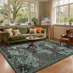 GarveeHome Forest Rugs 5x7, Botanical Low Pile Non Slip Stain Resistance by GarveeHome