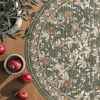 jinchan Eden Botanical Vintage Washable Small Area Rug, 2x3 Half Circle Floral - Image 2