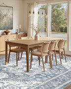 5x8 Vintage Area Rug: Washable Neutral Soft Non Slip Thin Large Floor Carpet - Image 8
