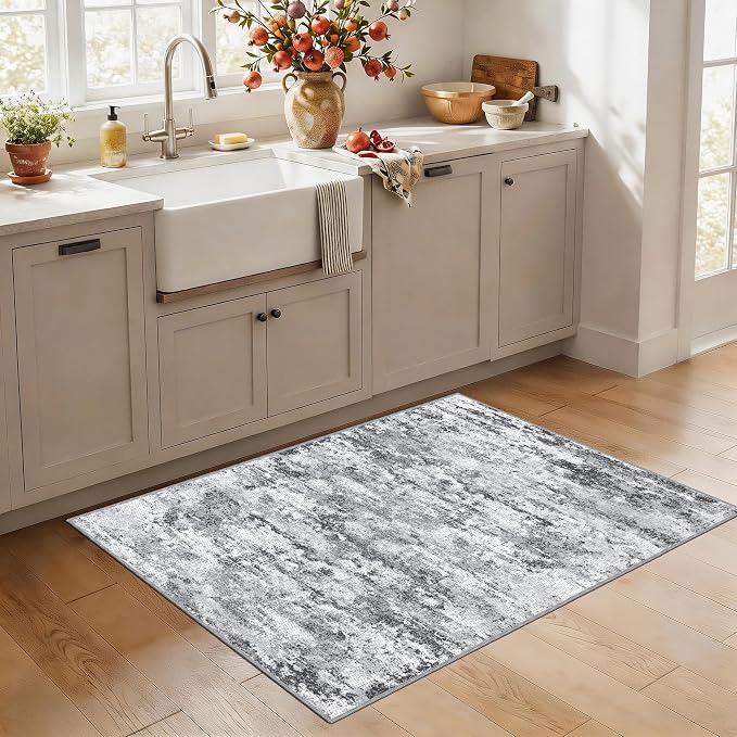 3x5 Area Rug Washable Entryway Rug Non Slip Abstract Tear and Stain Resistance - Image 8
