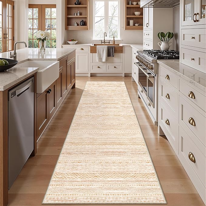 Miukiki 2x8 Runner Rug Moroccan Washable Kitchen Rug Non Slip Indoor Floor by Miukiki