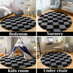 KICMOR Round Rug 4ft for Bedroom, Soft Fluffy Circle Area Rug Cute Fuzzy Shag - Image 5