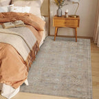 Rugxara 3x5 Rug for Entryway Bedroom, Vintage Retro Boho Throw Rug, Non Slip & - Image 3