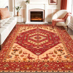 SERISSA Washable Rugs 8x10 Area Rugs, Large Non-Slip Boho Living Room Rug by SERISSAHomeDecorCollection
