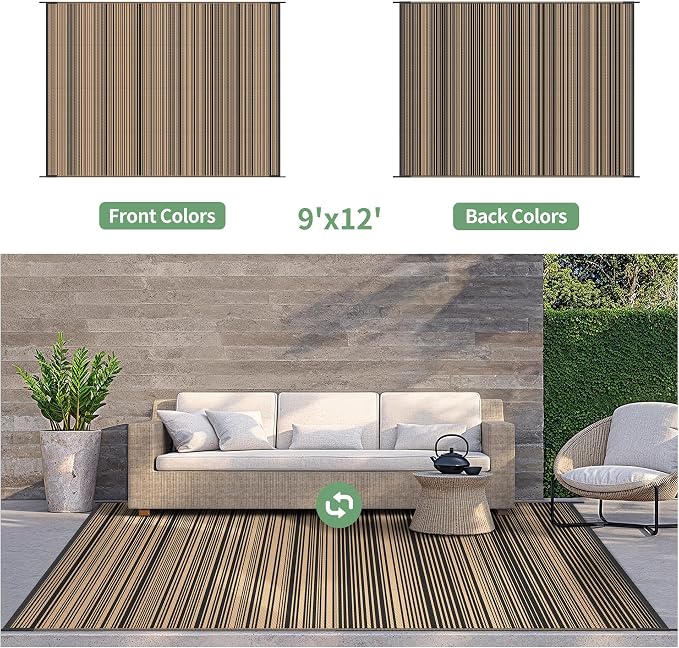 GENIMO Outdoor Rug for Patio Clearance, Lightweight Waterproof RV Camping Mat - Image 4