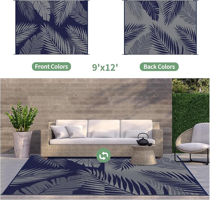 GENIMO Outdoor Rug 9' x 12' Waterproof - Image 2