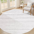 Nakagishi Round Rug Boho Area Rugs: 5x5 Washable Large Circle Neutral Soft by NakagishiAreaRug