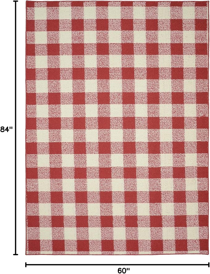 Garland Rug Country Living – Checkered Buffalo Plaid Design, Non-Slip Rubberback - Image 3