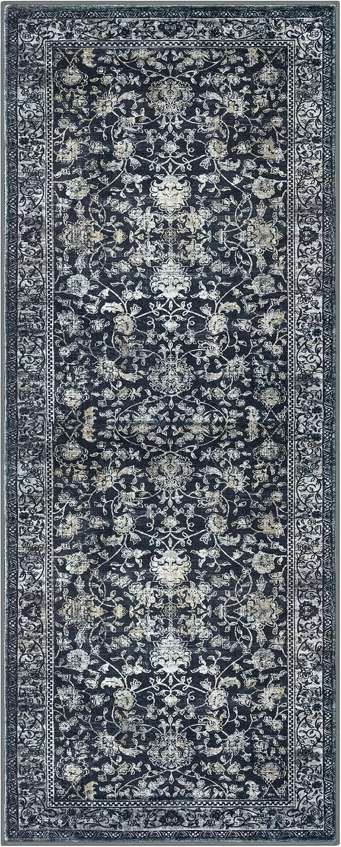 KILOCOCO Hallway Runner 2x5 Rug Runner Printed Vintage Floral Washable Kitchen - Image 9