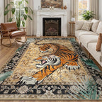 DCX Washable 9x12 Tiger Area Rug, Soft Low Pile Carpet, Kid & Pet Friendly - Image 5