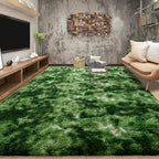 Tepook Fluffy Dark Green Rugs for Living Room Bedroom, 5x8 Soft Area Rug - Image 3