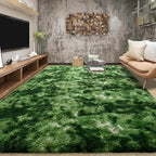 Tepook Fluffy Dark Green Rugs for Living Room Bedroom, 6x9 Soft Area Rug by Tepook