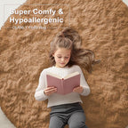 OLANLY Khaki Round Rugs for Bedroom - Image 6