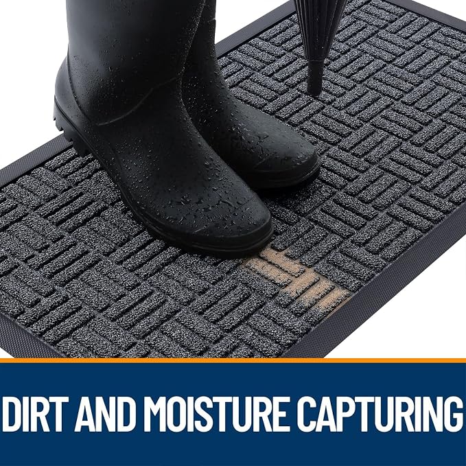 OLANLY Front Door Mat Outside Entrance 71x23, Heavy Duty Sturdy Natural Rubber - Image 2
