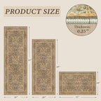 JTJ Brown Washable Kitchen Rugs Sets of 3, Non-Slip Low Pile Floor Mats - Image 2