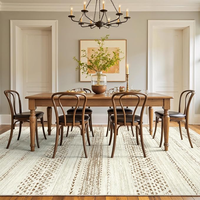 Miukiki 5x7 Area Rug for Living Room Moroccan Washable Rugs Non Slip Indoor - Image 8