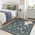 Soalmost Cat 3x5 Area Rugs for Entryway, Machine Washable Animal Floral Accent - Image 3