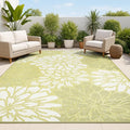 JONATHAN Y Floral Textured Weave Indoor Outdoor Area Rug 8X10 Green/Cream by JONATHANY