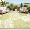 JONATHAN Y Floral Textured Weave Indoor Outdoor Area Rug 9X12 Green/Cream by JONATHANY