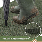 BEQHAUSE Dirt Trapper Door Mat 32" x 48" Half Circle Non-Slip Washable Doormats - Image 3