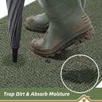 BEQHAUSE Dirt Trapper Door Mat 24" x 36" Half Circle Non-Slip Washable Doormats - Image 3