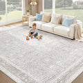 Washable Rug 8x10 Area Rugs: Vintage Floral Rugs by XLUEZ