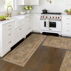 JTJ Brown Washable Kitchen Rugs Sets of 3, Non-Slip Low Pile Floor Mats - Image 5