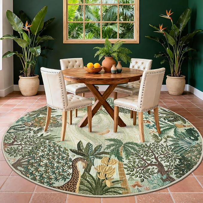 GarveeHome Round Area Rugs 6ft for Bedroom by GarveeHome