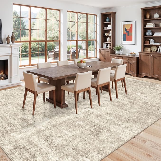 12x15 Area Rug for Living Room – Extra Large Modern Neutral Abstract Washable - Image 3