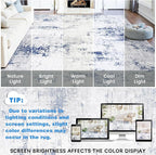 Area Rugs 8x10 Living Room: Large Modern Abstract Washable Rug Soft Anti-Skid - Image 9