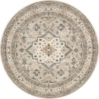 6ft Round Vintage Living Room Area Rug - Image 9