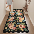 DUKINO 2x5 Washable Runner Rugs, Non Slip Floral Print Entryway Rug - Image 4